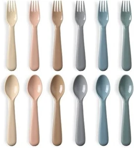 12 Pieces Toddler Utensils Set, Plastic Spoons and Forks Set for Kids, Children - Picture 1 of 7