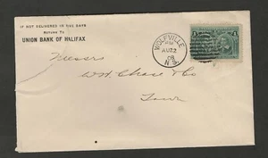 CANADA STAMP SCOTT NO. 97 ON COVER -1908- UNION BANK OF HALIFAX, WOLFVILLE, N.S. - Imagen 1 de 2