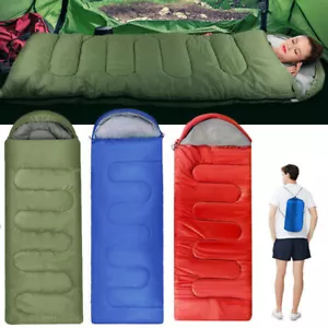 Sleeping Bag Single Outdoor Camping Warm Single Bags Hiking Thermal Winter -10℃ - Picture 1 of 17