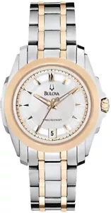 Reloj de vestir para mujer Bulova 98M106 Precisionist esfera MOP blanca de dos tonos - Imagen 1 de 3