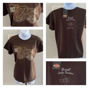 NWT Barnett Harley Davidson El Paso TX Brown Sweetheart Top Ladies Sz M - Imagen 1 de 6