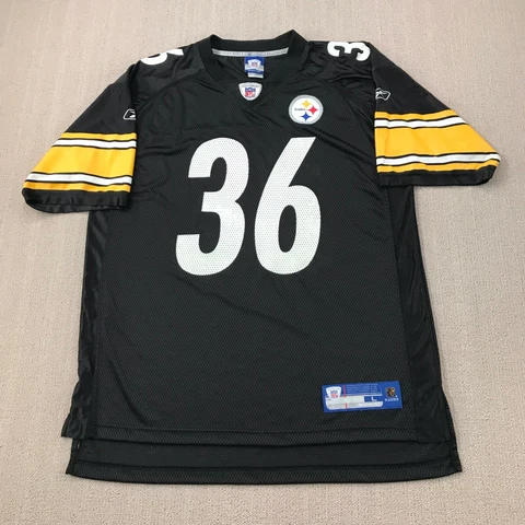 VINTAGE Jerome Bettis Pittsburgh Steelers Football Jersey Men Large Black Reebok Cover