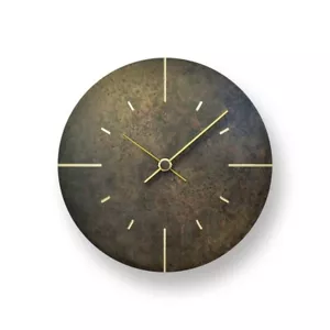 Orologio da parete Lemnos AZ15-07 BK screziato nero macchia analogico sfera ottone Giappone - Foto 1 di 8
