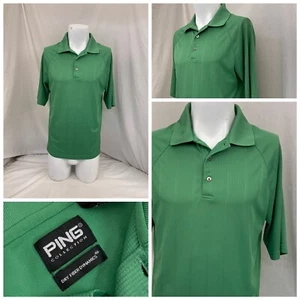 Ping Golf Shirt L Green 100% Polyester Polo Short Sleeve YGI N2-626 - Picture 1 of 11