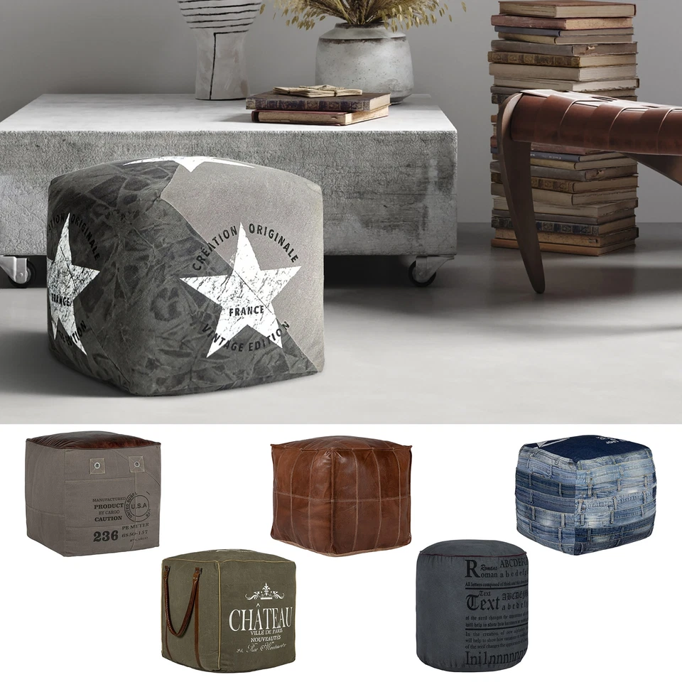 Sitzhocker Sitzpouf Pouf Fußhocker Sitzpuff Hocker Designwahl WOMO-DESIGN® - Bild 1 von 1