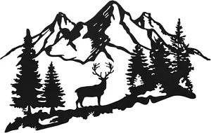 Moxweyeni Rustic Metal Forest Deer Wall Art Mountain Cabin Decor Rustic Animal H - Picture 1 of 7