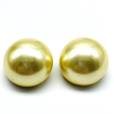 Simulated Pearl Dome Earring Silver Tone Button Clip On Classic Career Workwear - Изображение 1 из 4