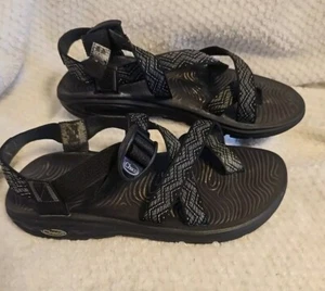Chaco ZX/2 Classic Women’s SZ 9 Double Strap Toe Loop black white Sandals (A3) - Picture 1 of 5