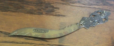 Vintage Hindu Goddess RAUDIXIN Knife Letter Opener 100% Brass Made in India 8.5" - Image 1 of 4