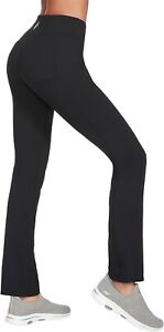 SKECHERS WOMENS GO WALK ATHLETIC YOGA PANTS ATHLEISURE LEGGINGS BLACK - XL/TALL