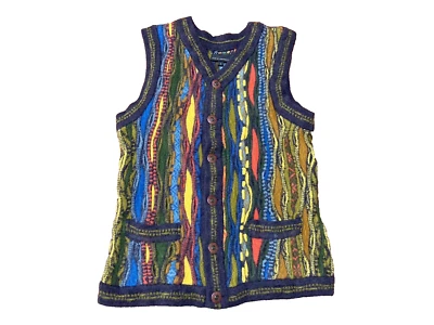 COOGI Wool Knitted Vest Cardigan Sweater Size L Made In Australia Vintage No 650 - Image 1 of 4