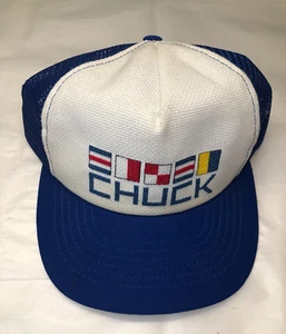 Maritime Signal Flag Trucker Cap CHUCK's Boating Hat Vintage USA Adjustable - Picture 1 of 8