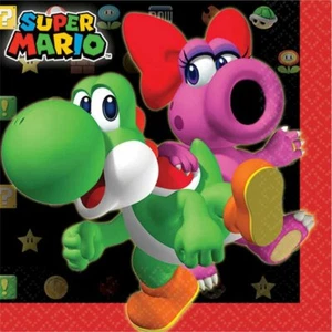Super Mario Napkins/Serviettes - 16pk Super Mario Party Supplies (Beverage Size) - Picture 1 of 1