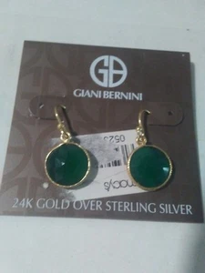 Pendientes Giani Bernini de oro de 24k sobre plata de ley [verde] - Imagen 1 de 2