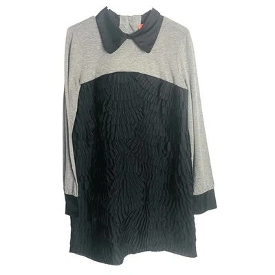 Vestido Manoush con Volantes en Capas para Mujer L Negro Gris Dos Tonos Manga Larga Acolchado Foto 1 de 4