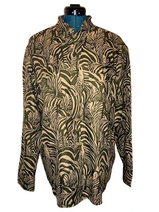 Banana Republic Herren Zebramuster braun/bunt Button-Down Hemd Large neu - Bild 1 von 4
