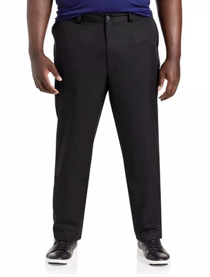 NWT Haggar Black Performance Microfiber Slacks Straight Fit Men 50x29 Big & Tall - Image 1 of 4