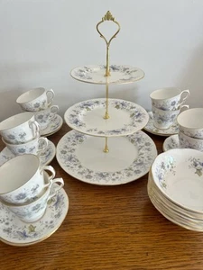 Colclough Rhapsody In Blue, Three Tier Cake Stand - Picture 1 of 11