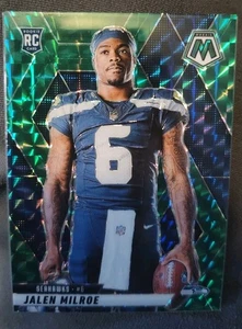 2025 Mosaic Jalen Milroe Rookie Variation Green Mosaic Prizm #283 Seahawks RC - Picture 1 of 3
