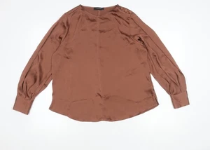 Marks and Spencer Damen Braun Langarm Bluse Größe 14 - Bild 1 von 12