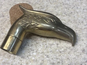 Vintage massiver Messinggriff Adler Vogelkopf Stock Topper - Bild 1 von 4