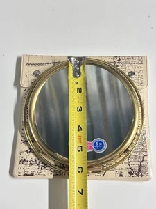 Vintage Brass 5X Magnifying Mirror Irice 6" Gold Tone Made in Germany with case - Picture 1 of 9