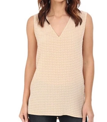 Blusa sin mangas Otis 100 % seda sin mangas nueva con etiquetas Equipment M desnuda Chevron Foto 1 de 4