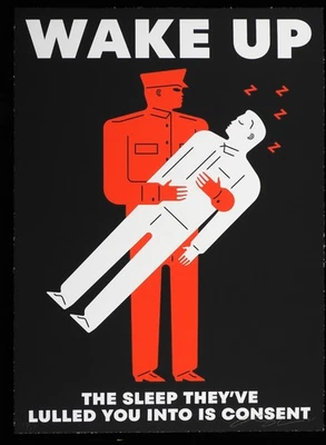 CLEON PETERSON Siebdruck Signiert Lulled To Sleep +STICKER BANKSY,shepard fairey - Bild 1 von 4