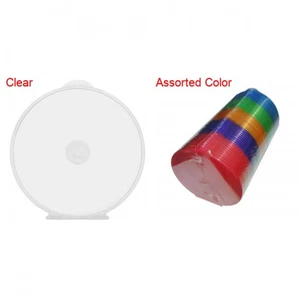 Estuche de CD/DVD transparente redondo ClamShell con bloqueo lote - Imagen 1 de 3