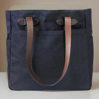 Bolso de Mano Filson Resistente Sarga 11070260 HECHO EN EE. UU. Azul Marino Oscuro Sin Cremallera Foto 1 de 4