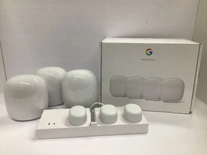Google Nest Wifi Pro 3 Pack AXE5400 Tri Band Routers Snow White` GA03691-US - Bild 1 von 4