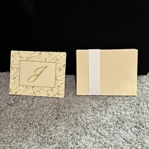 Studio Q Creations Monogramm "J" leere Notizkarten mit Umschlägen creme und gold - Bild 1 von 3