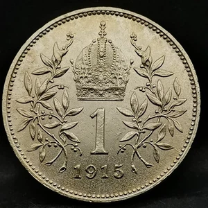 1 COURONNE 1915 ARGENT 835‰ François Joseph Ier AUTRICHE / AUSTRIA SILVER / Réf - Foto 1 di 2