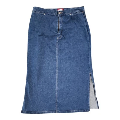 Maxi Falda Denim Azul L.A. Para Mujer 34" Anx35" L Abertura Elastizada con Bolsillos Foto 1 de 4
