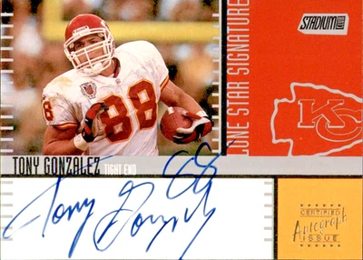 Tony Gonzalez 2000 Topps Stadium Club Autograph Lone Star Signature #LS26 Chiefs - Image 1 of 2