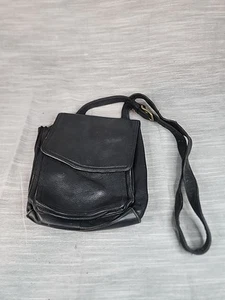 Vintage Fossil 1954 Pebbled Black Leather Crossbody Shoulder Bag Purse 75082 - Picture 1 of 10