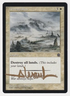 Gold Signed Armageddon HP Portal Second Age Artist Rob Alexander 1998 MTG Magic! - Image 1 of 2