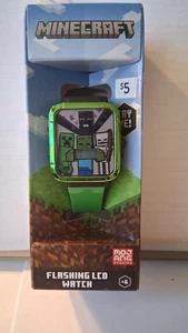 Minecraft Flashing LCD Digital Wrist Watch Green Mojang Studios New - Picture 1 of 8