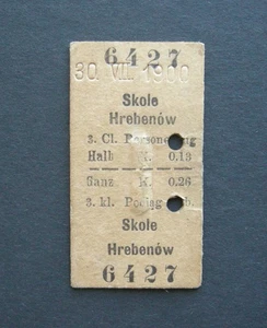 Railroad ticket 1900. Skole – Hrebenów. Austria-Hungary, Poland, Ukraine. - Picture 1 of 4