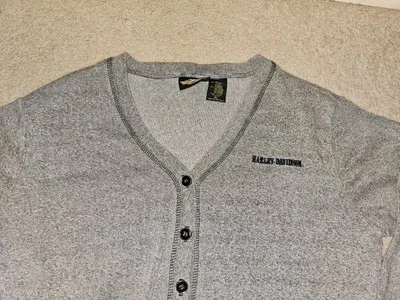 Cárdigan con botones Harley Davidson talla para mujer extra grande gris y negro  Foto 1 de 4