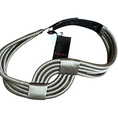 Cinturón ancho llamativo ESCADA para mujer cuero de becerro de seda anudado en capas talla 44 EE. UU. 12 Foto 1 de 4