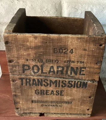 Antique Original Standard Oil Polarine Wood Crate Pressure Gun Grease 10Lbs 6024 - Image 1 of 4