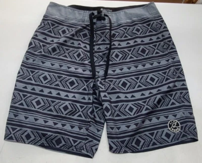 LIFE IS GOOD Talla 40 (40x9) Board Shorts Baúl de Natación Negro Gris Tribal Ropa de Surf Foto 1 de 4
