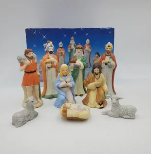 Set Natività Vintage Brinn's 9 Pezzi Porcellana Sacra Famiglia Gesù Scatola - Foto 1 di 13