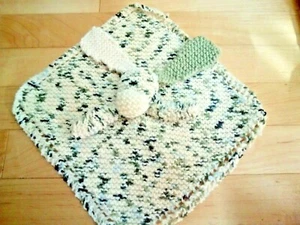 12 x 12 PUPPY DOG BABY Lovey Security Buddy Blanket Blankie Hand Knit GREEN  - Picture 1 of 3