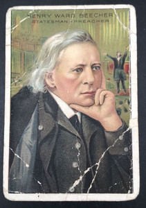 1911 T68 Men of History Henry Ward Beecher Miners Extra Tobacco Card