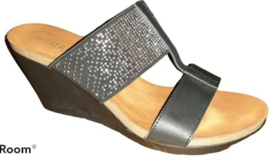 Patrizia by Spring Step Women's Leather & Textile Upper Wedge Sandals s24 - Image 1 of 4