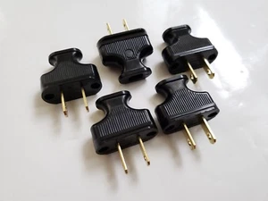 5 PACK Vintage Black Antique Style Electrical Plug Cloth Covered Wire Lamp Cord - Picture 1 of 8