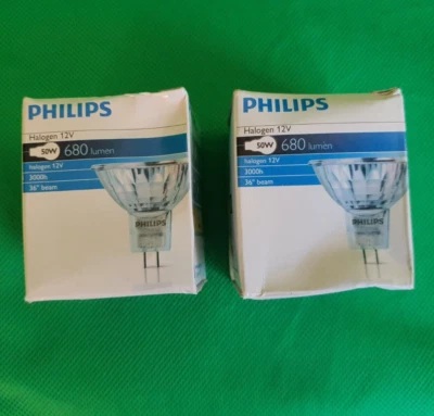 2 x PHILIPS Halogen Bulb 12V, 50W, GU 5.3 - Image 1 of 2