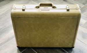 Vintage Towncraft Suitcase Hardshell Luggage 1950s Faux Marble Color - Picture 1 of 12